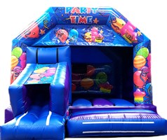 12ft x 18ft Party Balloons Blue A-Frame Slide Combo