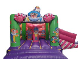 15ft x 12ft 3D Circus H-Frame Slide Combo Bouncy Castle