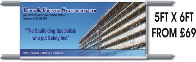 Photo Quality Scaffolding Banners PVC 5'x6' FROM ONLY £69