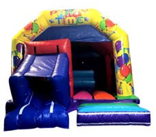 12ft x 18ft Party Yellow Multi Coloured Front Slide Combo 5pc Velcro