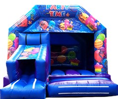 15ft x 19ft Party Balloons Blue A-Frame Slide Combo