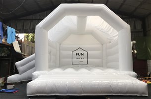 20ft x 16ft All White Wedding Bounce and Slide